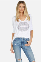 Shop Lauren Moshi Lauren Moshi Eva Sprinkle Lip T-Shirt T-Shirt for women – premium loungewear and festival fashion at Spoiled Brat