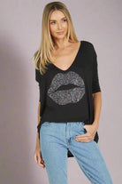 Shop Lauren Moshi Lauren Moshi Eva Sprinkle Lip T-Shirt T-Shirt for women – premium loungewear and festival fashion at Spoiled Brat