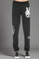 Shop Lauren Moshi Lauren Moshi Gia Skull Peace Hand Jogger Pants Jogging Pants for women – premium loungewear and festival fashion at Spoiled Brat