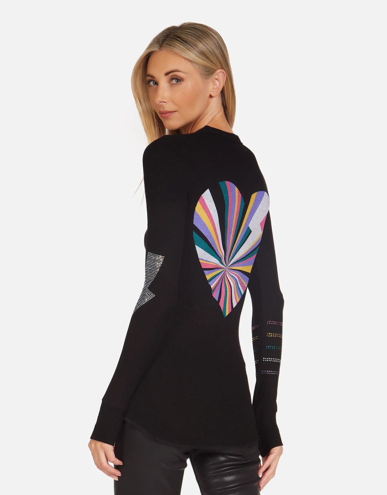 Shop Lauren Moshi Lauren Moshi McKinley Rays of Love Thermal Top Long Sleeved Top for women – premium loungewear and festival fashion at Spoiled Brat