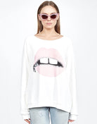 Shop Lauren Moshi Lauren Moshi Noleta Zipper Mouth Sweatshirt Sweater for women – premium loungewear and festival fashion at Spoiled Brat