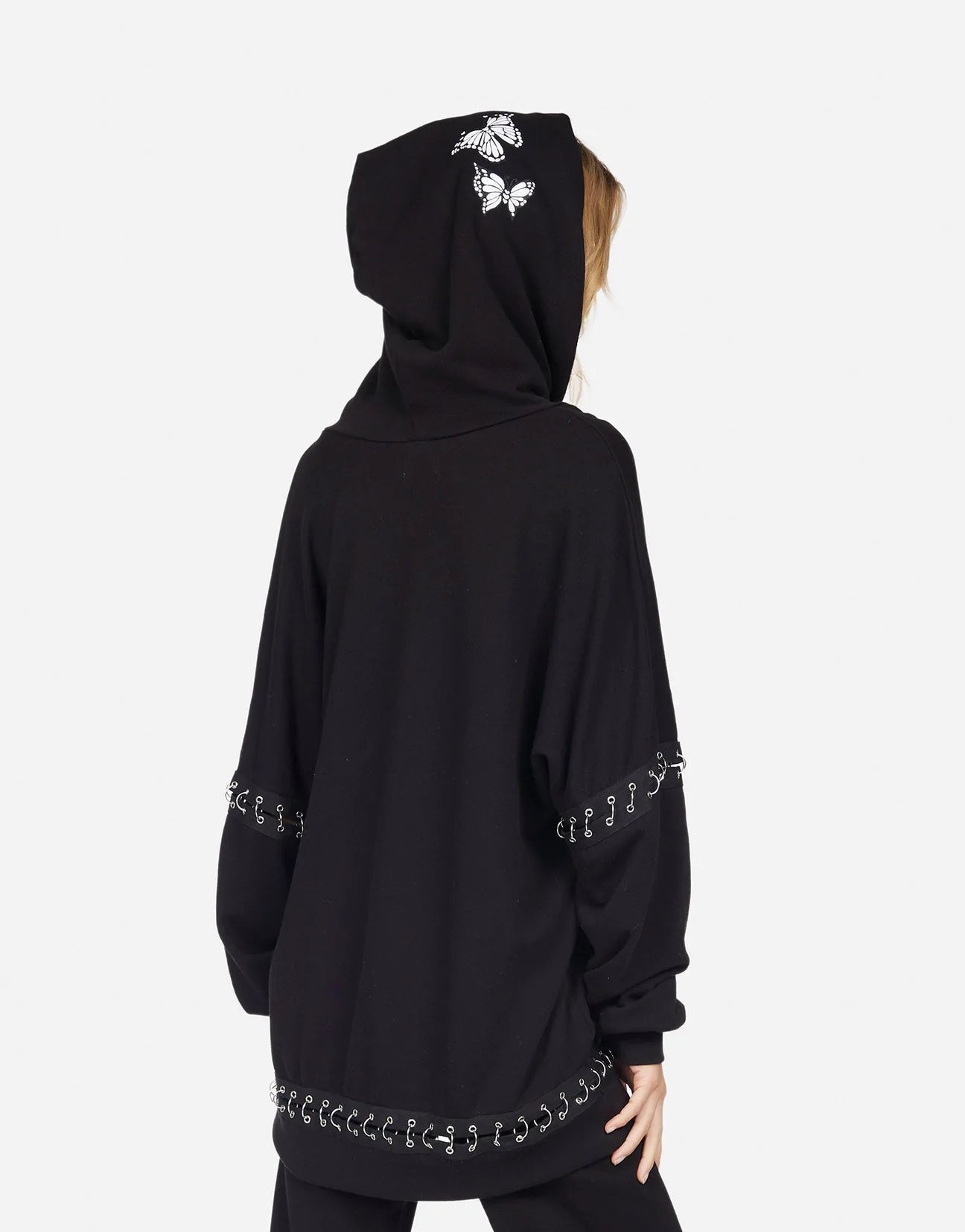 Lauren Moshi Samantha Butterfly Skull Burst Hoodie by Lauren Moshi – Wrap Cardigan – XS | Spoiled Brat UK