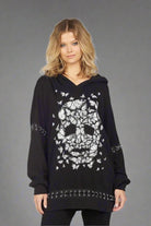 Shop Lauren Moshi Lauren Moshi Samantha Butterfly Skull Burst Hoodie Wrap Cardigan for women – premium loungewear and festival fashion at Spoiled Brat