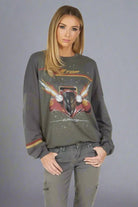 Shop Lauren Moshi Lauren Moshi Sierra ZZ Top Eliminator Boyfriend Pullover Sweater for women – premium loungewear and festival fashion at Spoiled Brat