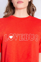 Shop PJ Salvage PJ Salvage Lovebug Red Cotton T-Shirt Pyjamas for women – premium loungewear and festival fashion at Spoiled Brat