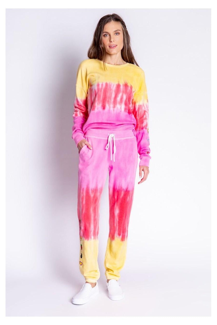 Shop PJ Salvage PJ Salvage One Love Ombre Tie Dye Crew Neck Long Sleeve Sweater Sweater for women – premium loungewear and festival fashion at Spoiled Brat