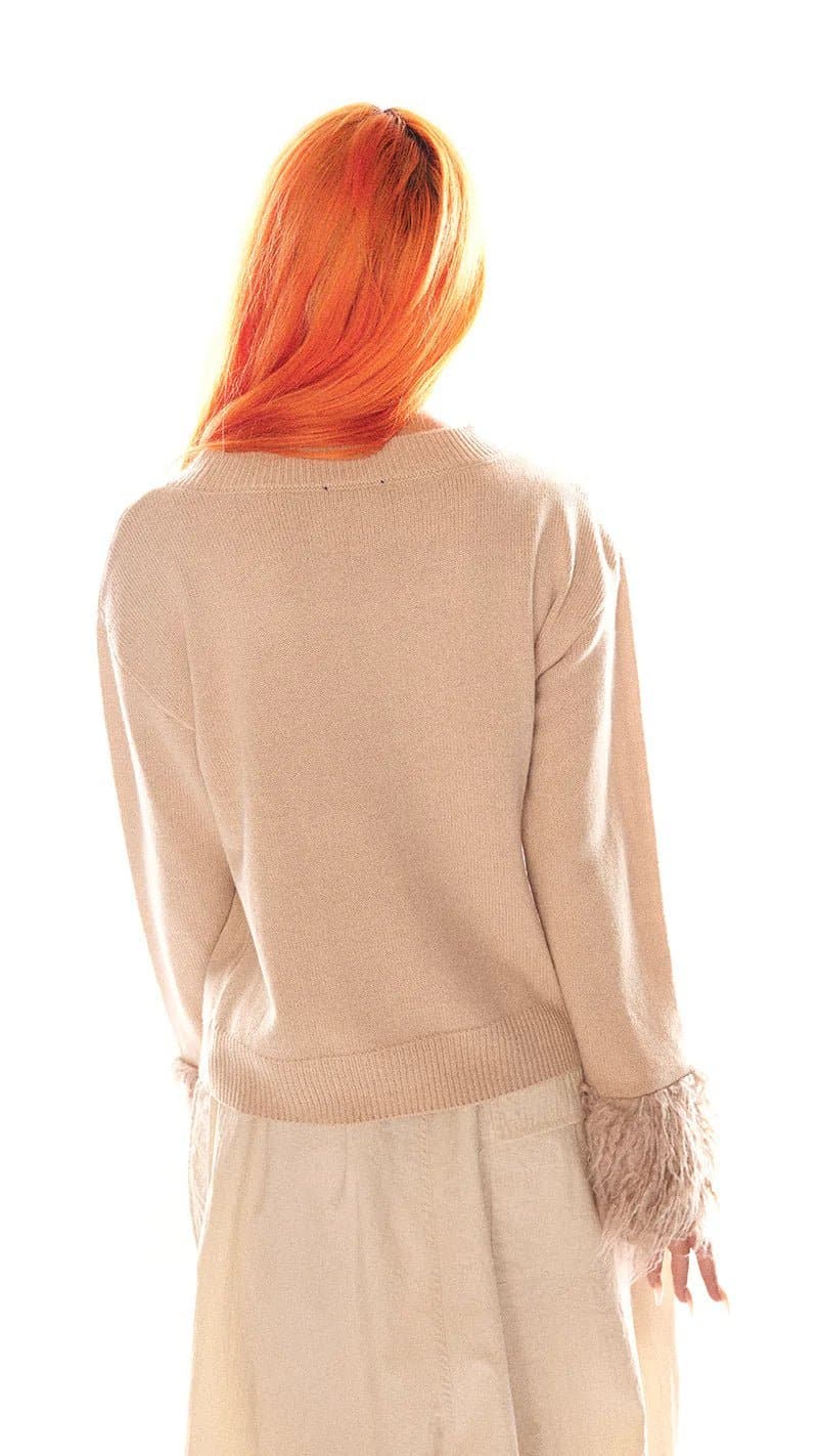 Basic Pleasure Mode Big Ted Fluffy Trim Jumper Jumper by Basic Pleasure Mode as seen on celebrities