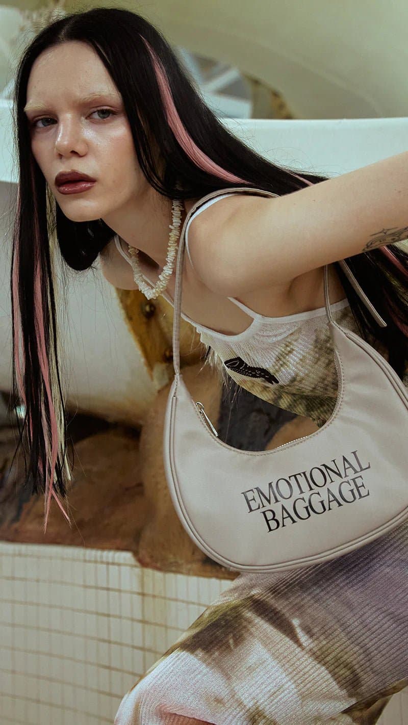 Shop Basic Pleasure Mode Basic Pleasure Mode Emotional Baggage 90s Shoulder Bag online at Spoiled Brat