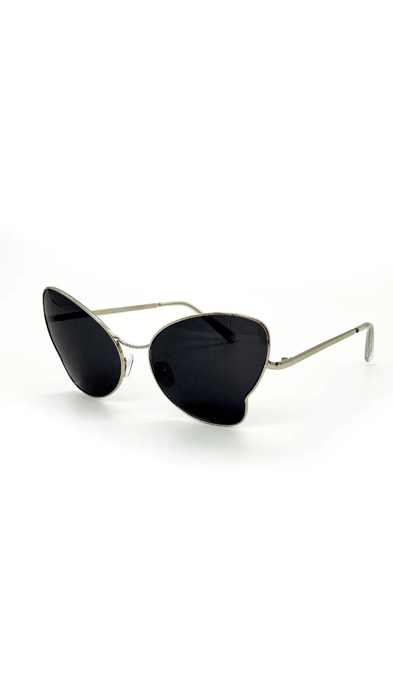 Shop Basic Pleasure Mode Silver Metal Butterfly Sunglasses - Premium Sunglasses from Basic Pleasure Mode Online now at Spoiled Brat 