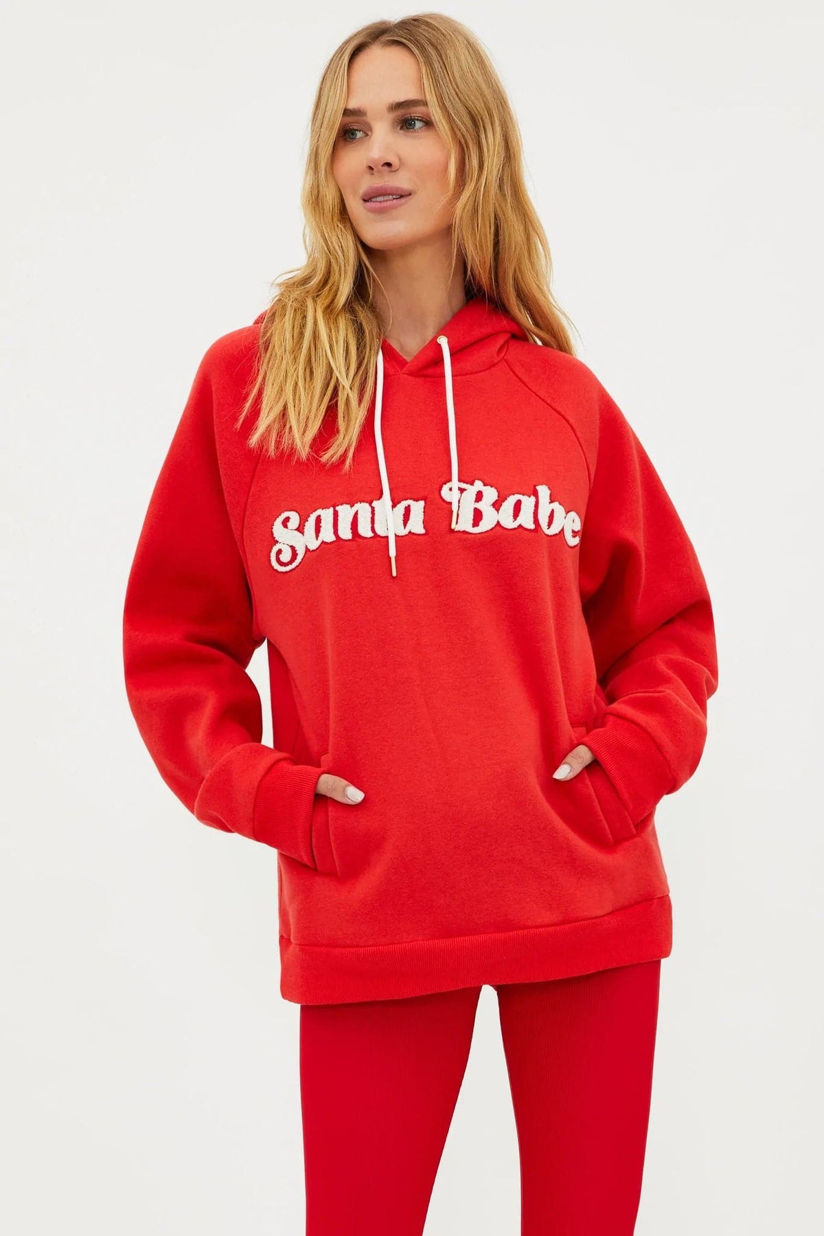 Shop Beach Riot Beach Riot Alissa Santa Babe Hooded Sweater as seen on Una Healy online at Spoiled Brat