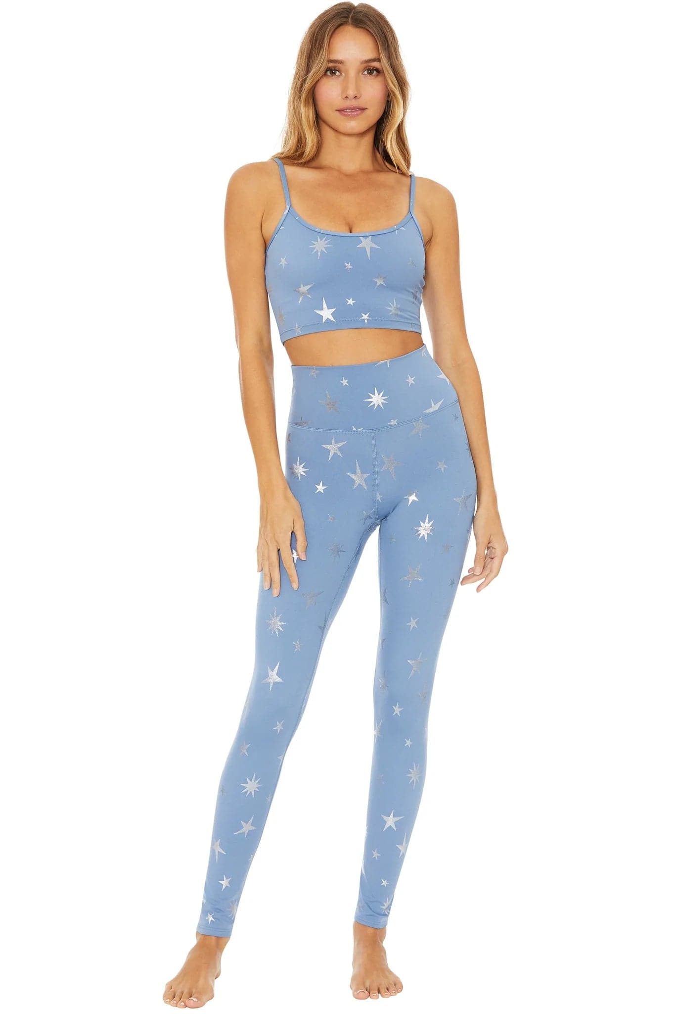 Shop Beach Riot Beach Riot Piper Winter Star Sport Leggings as seen on Malin Andersson Leggings for women – premium loungewear and festival fashion at Spoiled Brat