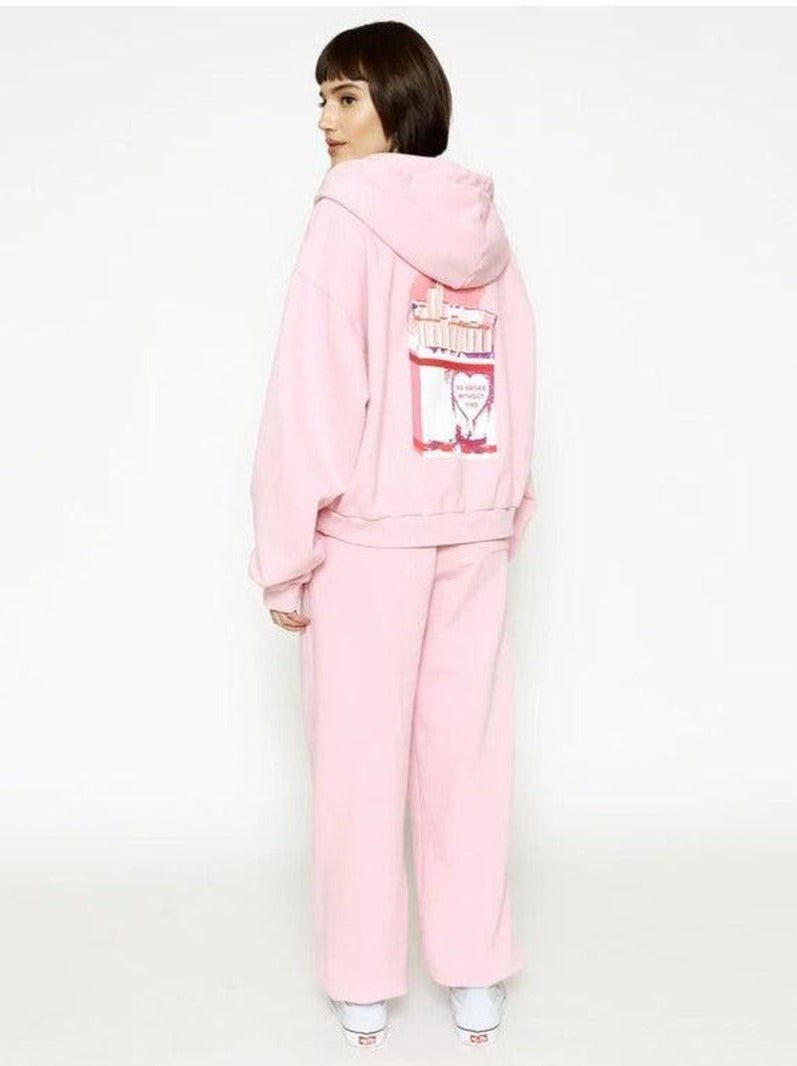 Shop Boys Lie Pink No Smoke Without Fire Sweatpants - Premium Sweatpants from Boys Lie Online now at Spoiled Brat 
