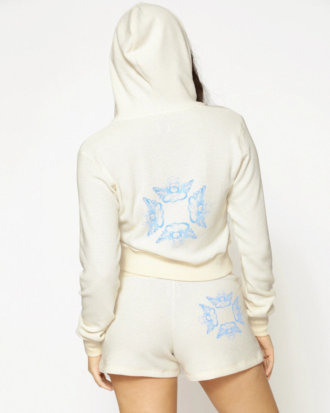 Shop Boys Lie Spread Your Wings Thermal Zip Up Hoodie - Premium Hooded Sweatshirt from Boys Lie Online now at Spoiled Brat 