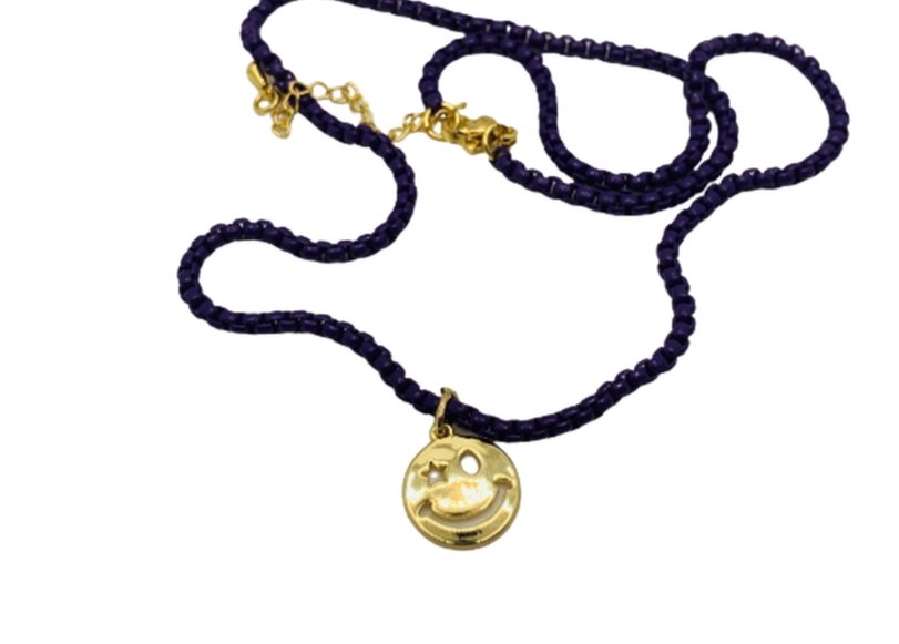 Shop Bracha Be Happy Face Chain Necklace - Premium Necklace from Bracha Online now at Spoiled Brat 