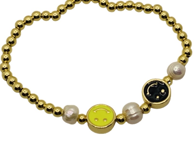 Shop Bracha Double Smiley Face Bracelet - Premium Bracelet from Bracha Online now at Spoiled Brat 
