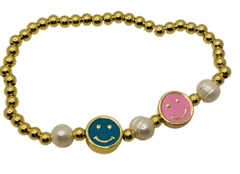 Shop Bracha Double Smiley Face Bracelet - Premium Bracelet from Bracha Online now at Spoiled Brat 