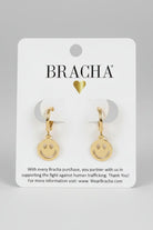 Shop Bracha Bracha Smiley Huggies Gold Hoop Earrings Earrings for women – premium loungewear and festival fashion at Spoiled Brat