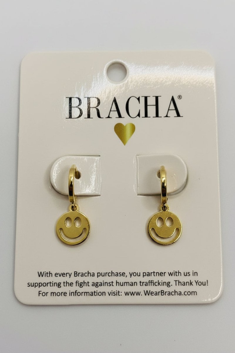 Shop Bracha Bracha Smiley Huggies Gold Hoop Earrings Earrings for women – premium loungewear and festival fashion at Spoiled Brat