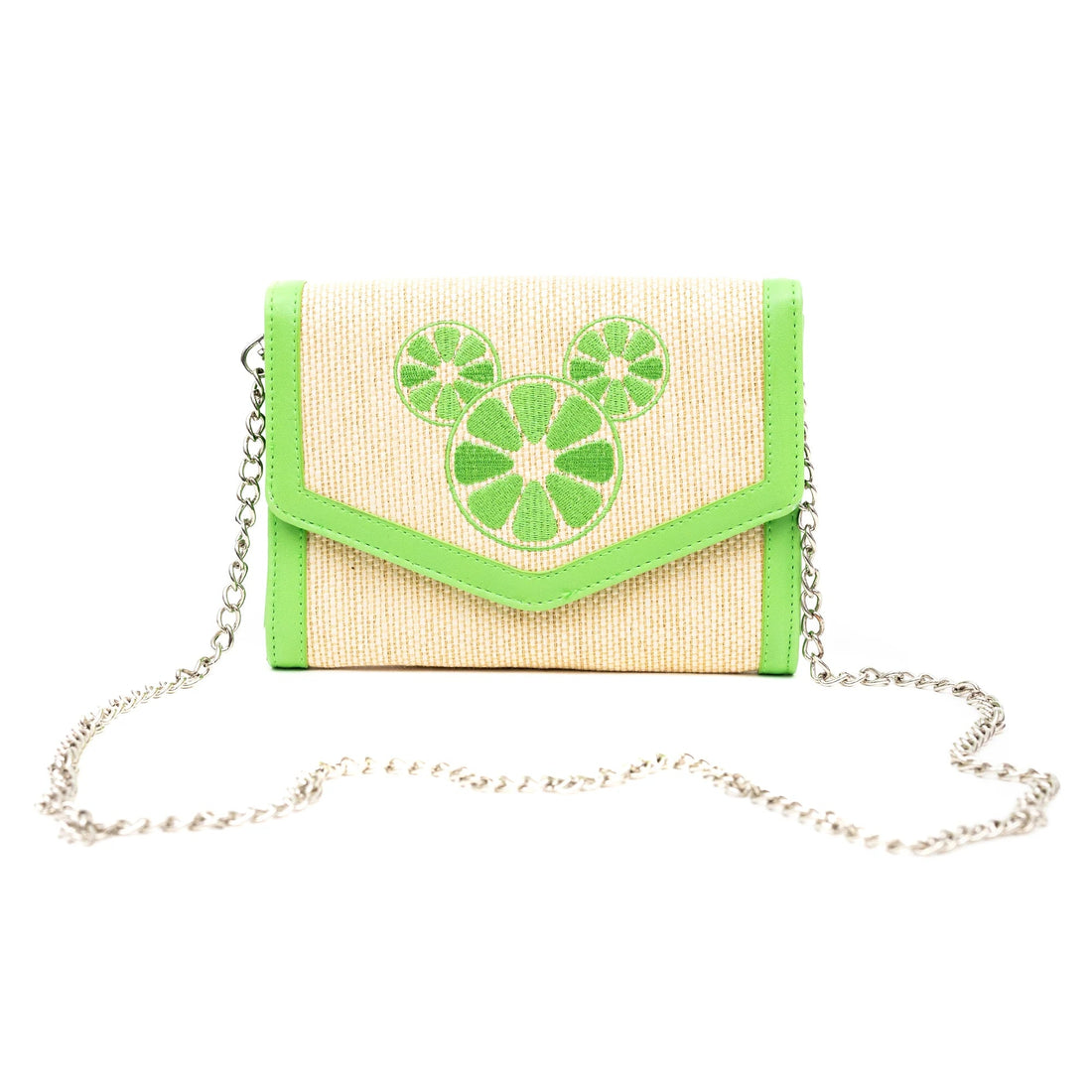 Shop Buckle Down Mickey Mouse Lime Raffia Cross Body Bag - Premium Cross Body Bag from Buckle Down Products Online now at Spoiled Brat 