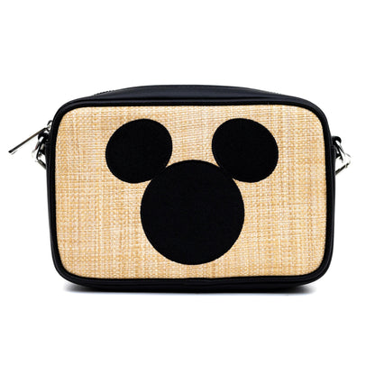 Shop Buckle Down Mickey Mouse Raffia Straw Cross Body Bag - Premium Cross Body Bag from Buckle Down Products Online now at Spoiled Brat 