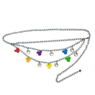 Shop Buckle Down Products Disney Iridescent Rainbow Mickey Charm Chain Belt - Premium Belt from Buckle Down Products Online now at Spoiled Brat 