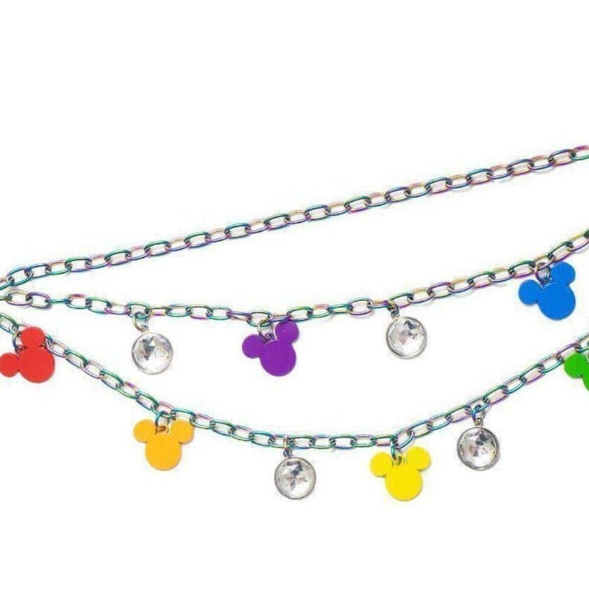 Shop Buckle Down Products Buckle Down Products Disney Iridescent Rainbow Mickey Charm Chain Belt online at Spoiled Brat