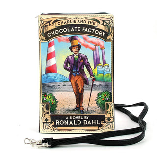 Shop Charlie and the Chocolate Factory Book Clutch Bag in Vinyl - Premium Clutch Bag from Comeco INC Online now at Spoiled Brat 