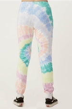 Shop Daydreamer LA Daydreamer LA La Eye Jogger In Prismatic Tie Dye as seen on Vanessa Hudgens online at Spoiled Brat