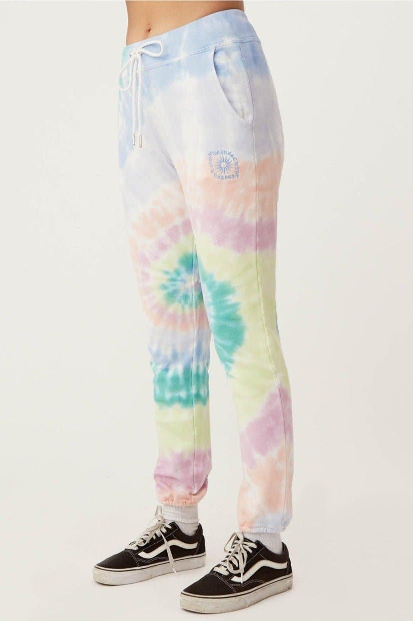 Shop Daydreamer LA Daydreamer LA La Eye Jogger In Prismatic Tie Dye as seen on Vanessa Hudgens online at Spoiled Brat