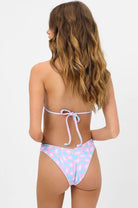 Frankies Bikinis Bash Terry Halter Bikini Top in Daisy Dream Bikini Top by Frankies Bikinis as seen on celebrities