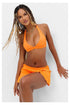 Shop Frankies Bikinis Eden Plissé Halter Bikini Top - Premium Bikini Top from Frankies Bikinis Online now at Spoiled Brat 