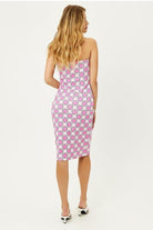 Shop Frankies Bikinis Frankies Bikinis Hope Strapless Terry Dress in Pink Daisy Midi Dress for women – premium loungewear and festival fashion at Spoiled Brat