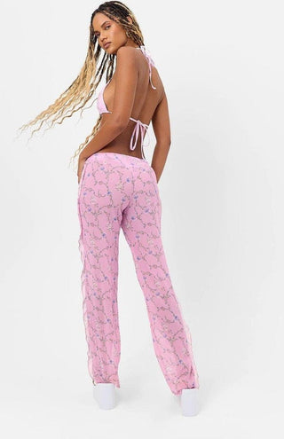 Shop Frankies Bikinis Molly Lace Up Chiffon Pants - Premium Cargo Pants from Frankies Bikinis Online now at Spoiled Brat 