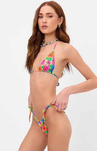 Shop Frankies Bikinis Tia Floral String Bikini Bottom in Neon Surfer - Spoiled Brat  Online