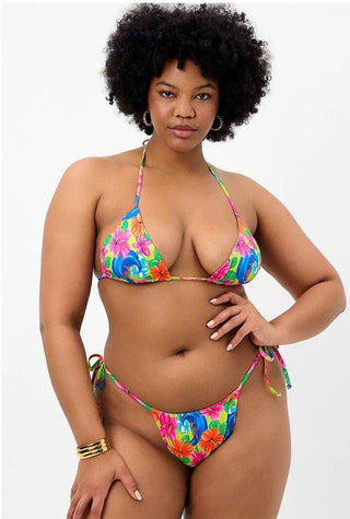 Shop Frankies Bikinis Tia Floral String Bikini Bottom in Neon Surfer - Spoiled Brat  Online