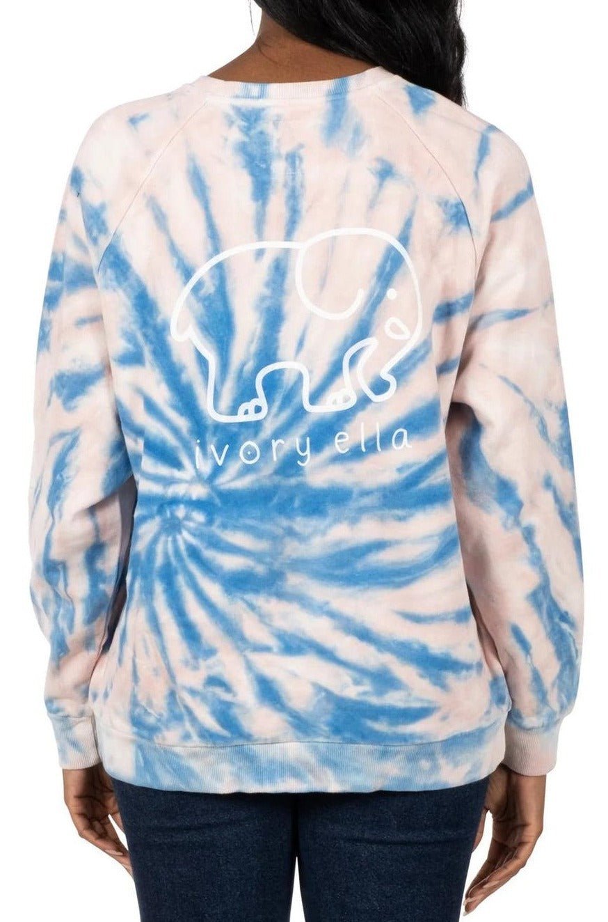 Shop Ivory Ella Cotton Candy Tie Dye Crew Neck Sweater - Premium Sweater from Ivory Ella Online now at Spoiled Brat 