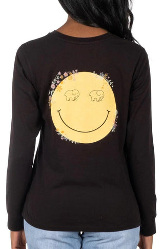 Shop Ivory Ella Smiley T-Shirt - Premium Long Sleeved Top from Ivory Ella Online now at Spoiled Brat 