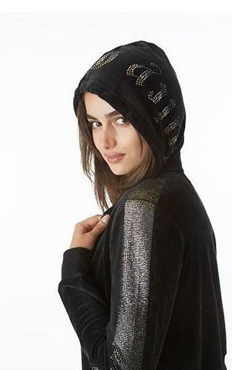 Shop Juicy Couture Anniversary Long Sleeved Velour Hoodie - Premium Hoodie from Juicy Couture Online now at Spoiled Brat 