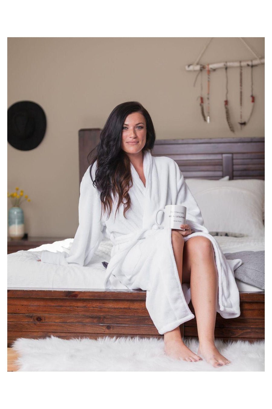 Shop LA Trading Company LA Trading Company A Wise Woman Plush Bath Robe as seen on Julia Goulding online at Spoiled Brat