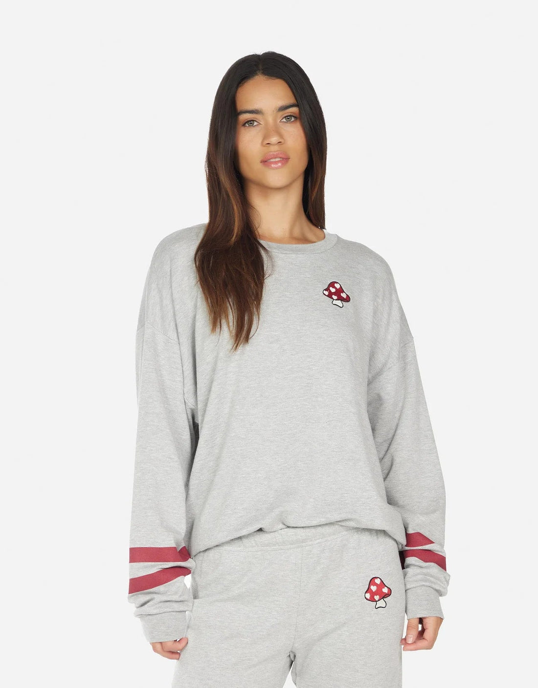 Shop Lauren Moshi Babbs Mushroom Happyface Sweater - Premium Sweatshirt from Lauren Moshi Online now at Spoiled Brat 