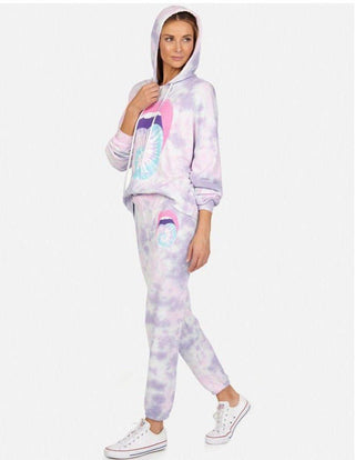 Shop Lauren Moshi Brynn Tie Dye Tongue Sweatpants - Premium Sweatpants from Lauren Moshi Online now at Spoiled Brat 
