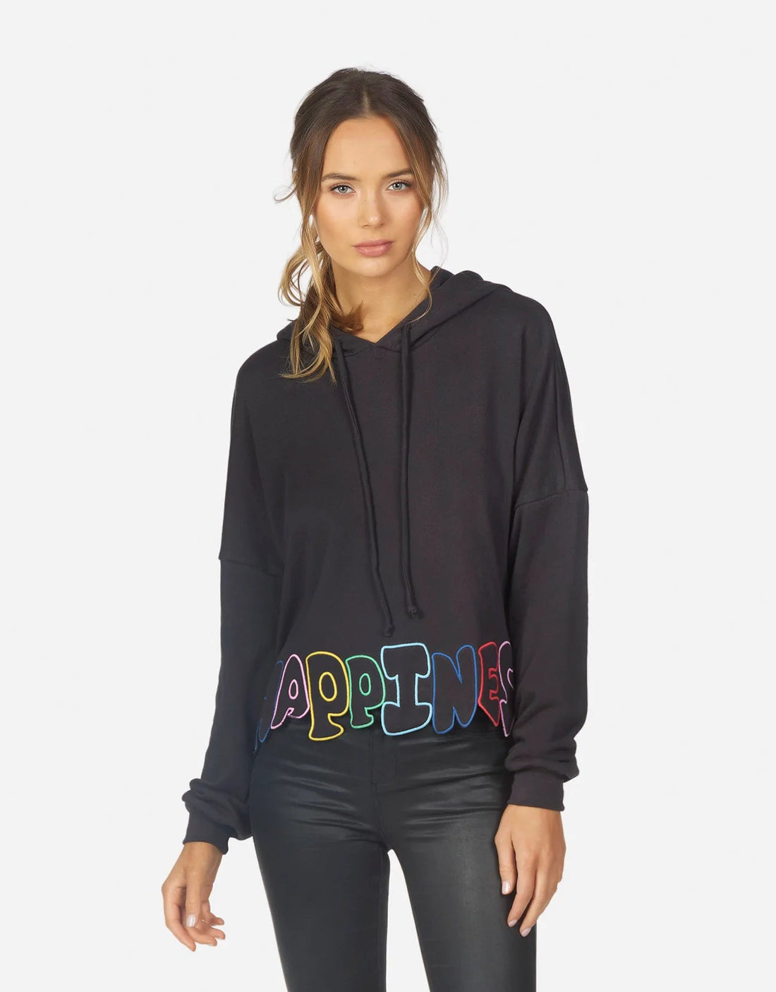 Shop Lauren Moshi Cambry Happiness Embroidery Hoodie - Premium Hoodie from Lauren Moshi Online now at Spoiled Brat 