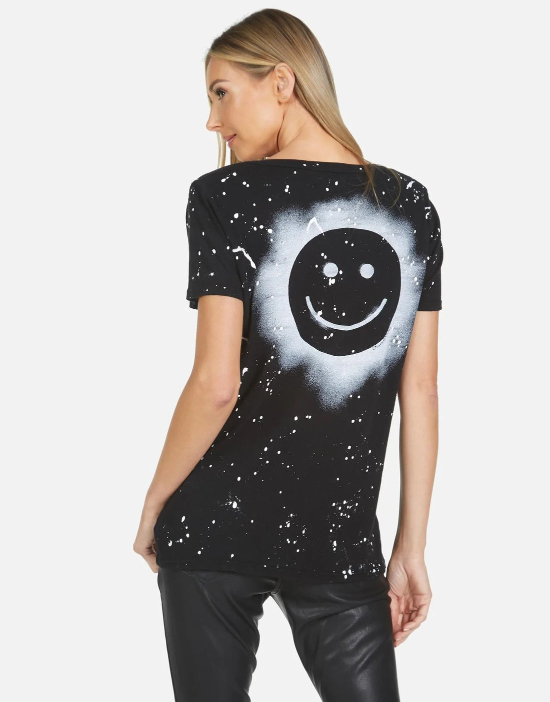 Shop Lauren Moshi Cruz Airbrush Happy T-Shirt - Premium T-Shirt from Lauren Moshi Online now at Spoiled Brat 