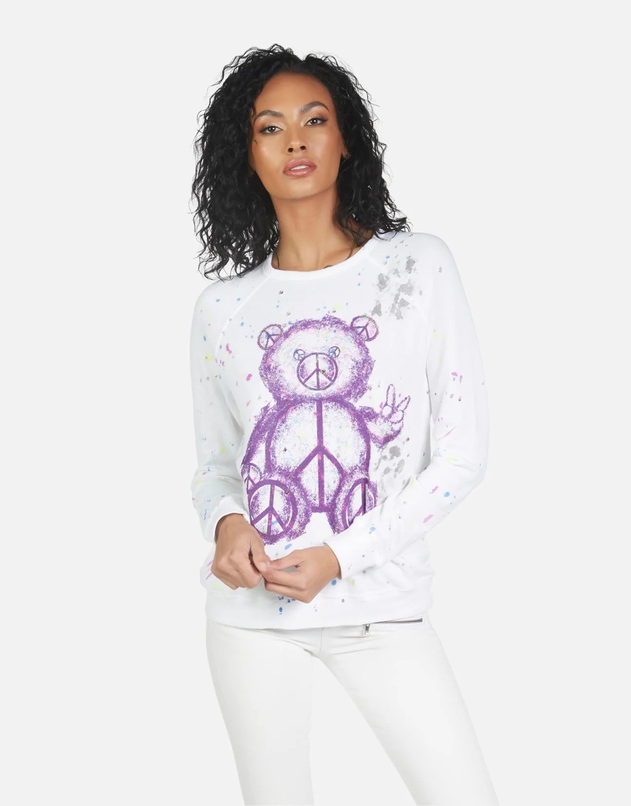 Shop Lauren Moshi Darby Peace Teddy Pullover - Premium Pullover from Lauren Moshi Online now at Spoiled Brat 