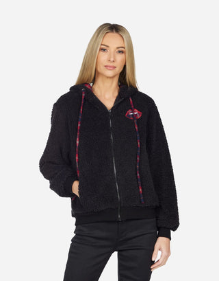 Shop Lauren Moshi Deandra Plaid Lip Sherpa Fleece Jacket - Spoiled Brat  Online