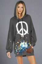 Lauren Moshi Desiree Brush Peace Hoodie Dress - Spoiled Brat