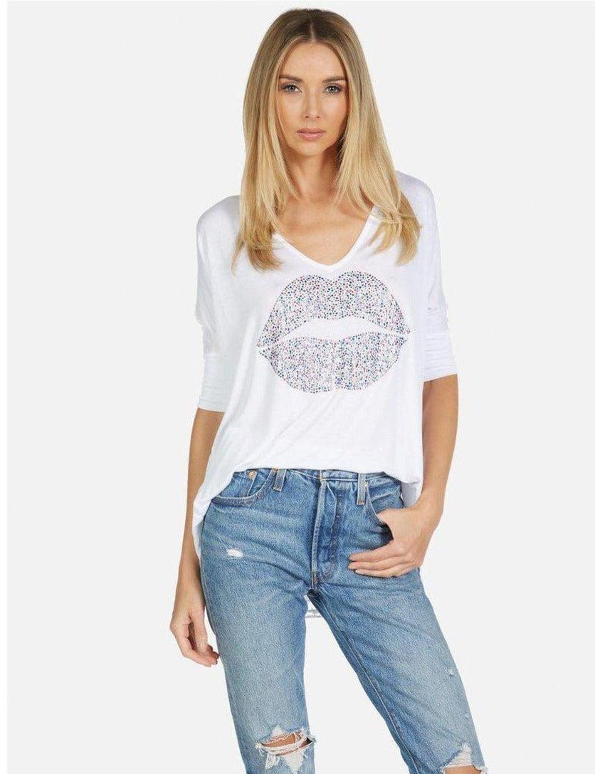 Shop Lauren Moshi Eva Sprinkle Lip T-Shirt - Premium T-Shirt from Lauren Moshi Online now at Spoiled Brat 