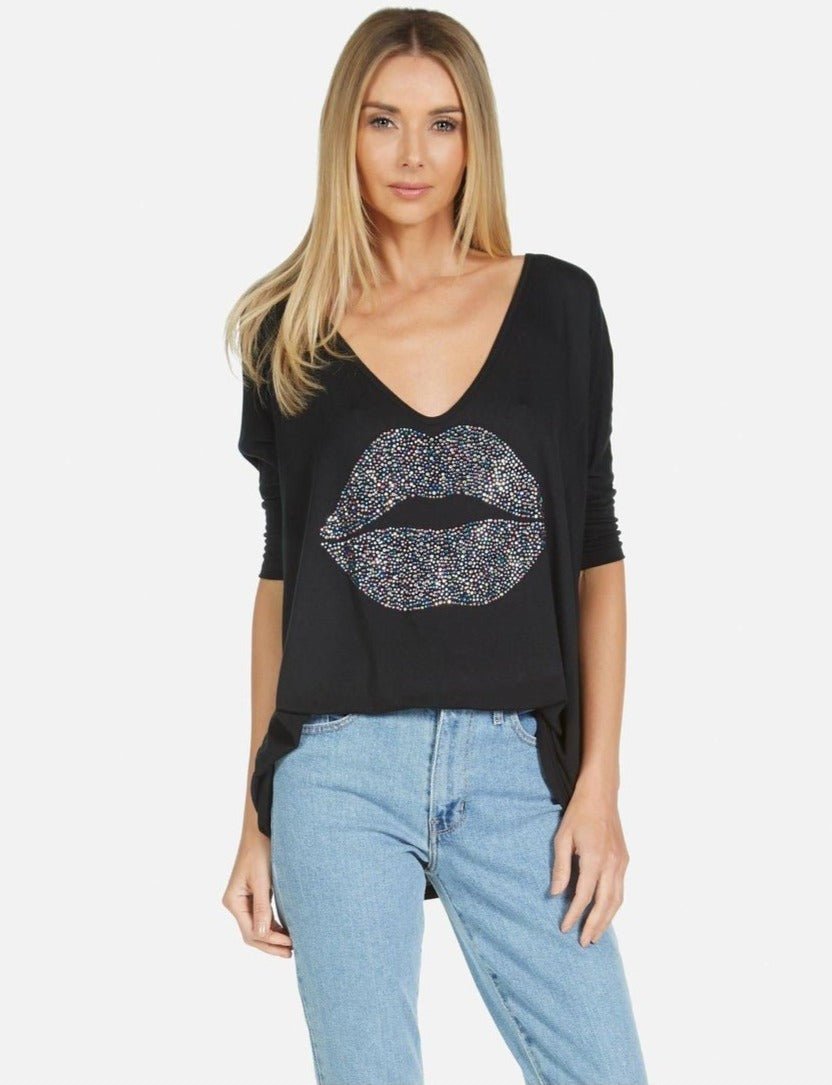 Shop Lauren Moshi Lauren Moshi Eva Sprinkle Lip T-Shirt T-Shirt for women – premium loungewear and festival fashion at Spoiled Brat