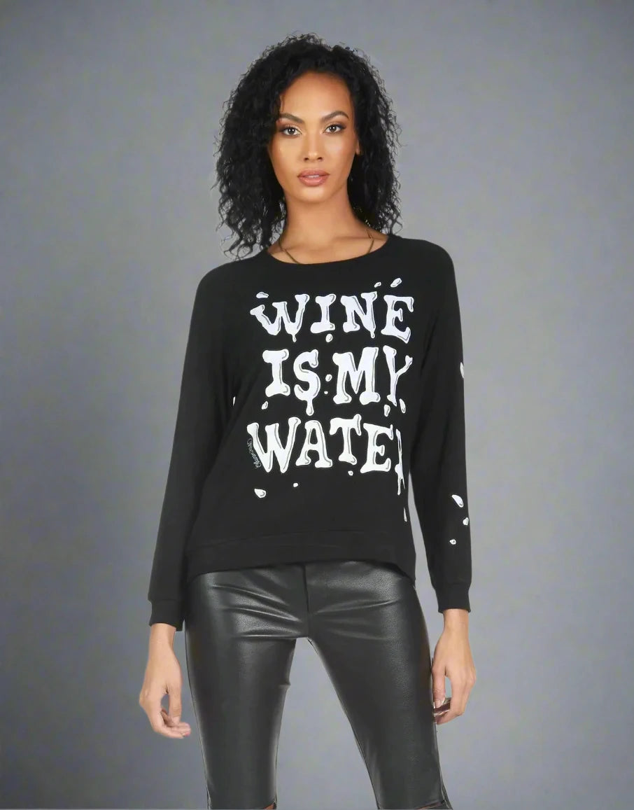 Shop Lauren Moshi Lauren Moshi Everly Wine is My Water Pullover online at Spoiled Brat