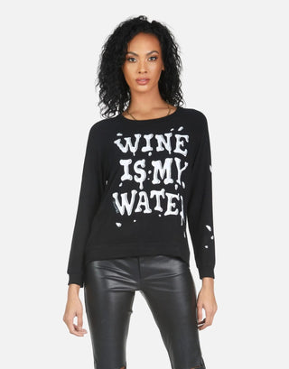 Shop Lauren Moshi Everly Wine is My Water Pullover - Spoiled Brat  Online